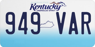 KY license plate 949VAR