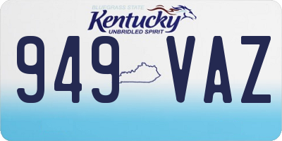 KY license plate 949VAZ