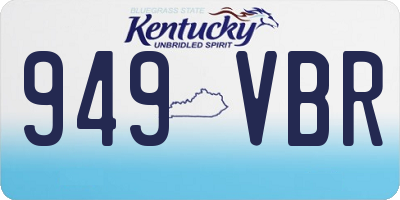 KY license plate 949VBR