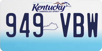KY license plate 949VBW