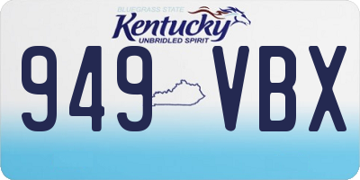KY license plate 949VBX