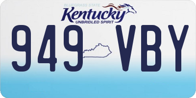 KY license plate 949VBY