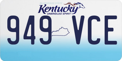 KY license plate 949VCE