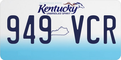 KY license plate 949VCR