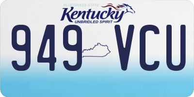 KY license plate 949VCU