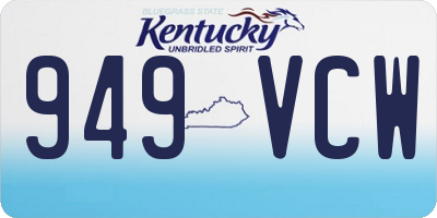 KY license plate 949VCW