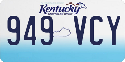 KY license plate 949VCY