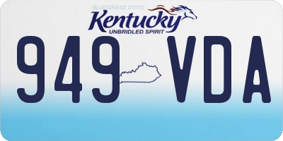 KY license plate 949VDA