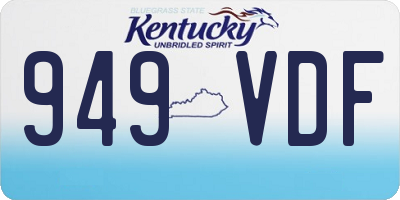 KY license plate 949VDF