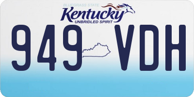 KY license plate 949VDH
