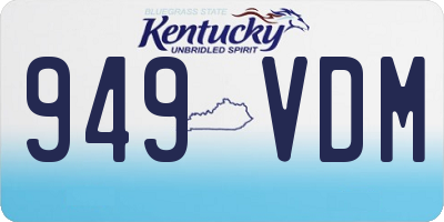 KY license plate 949VDM