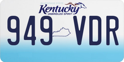 KY license plate 949VDR