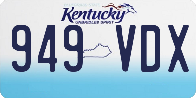 KY license plate 949VDX