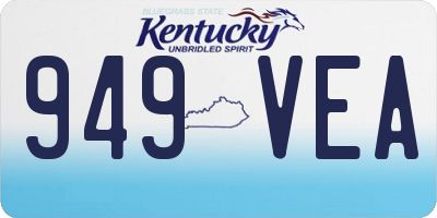 KY license plate 949VEA