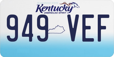 KY license plate 949VEF