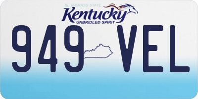 KY license plate 949VEL