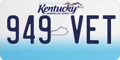 KY license plate 949VET