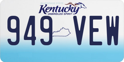 KY license plate 949VEW