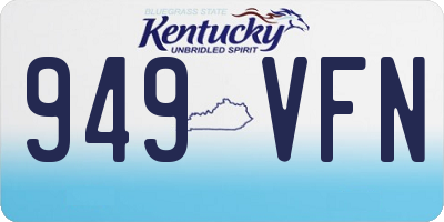 KY license plate 949VFN