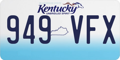 KY license plate 949VFX