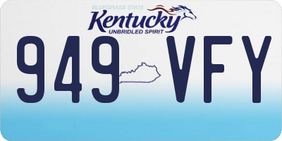 KY license plate 949VFY