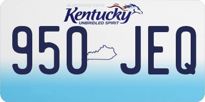 KY license plate 950JEQ