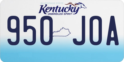KY license plate 950JOA