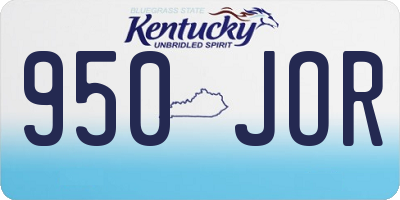 KY license plate 950JOR