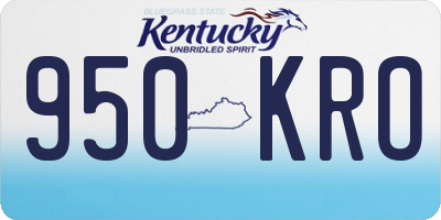 KY license plate 950KRO