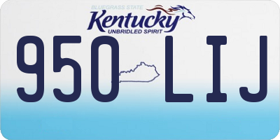 KY license plate 950LIJ