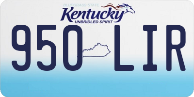 KY license plate 950LIR