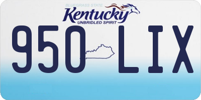 KY license plate 950LIX