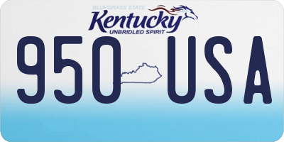 KY license plate 950USA