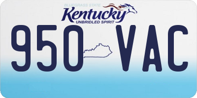 KY license plate 950VAC