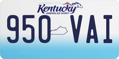 KY license plate 950VAI