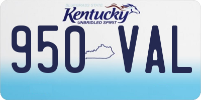 KY license plate 950VAL