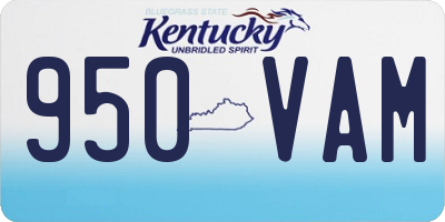 KY license plate 950VAM