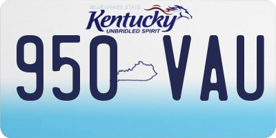 KY license plate 950VAU