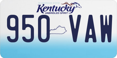 KY license plate 950VAW