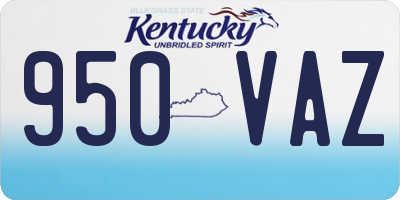 KY license plate 950VAZ