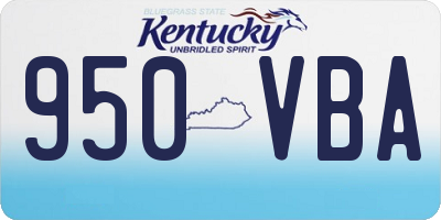 KY license plate 950VBA