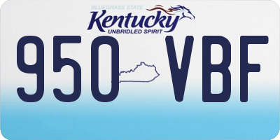 KY license plate 950VBF