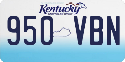 KY license plate 950VBN