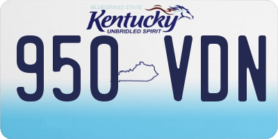 KY license plate 950VDN