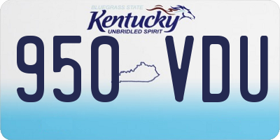 KY license plate 950VDU
