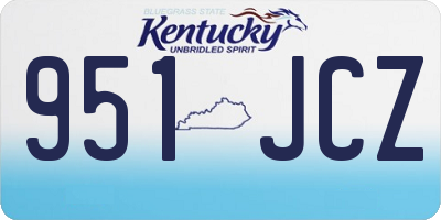 KY license plate 951JCZ