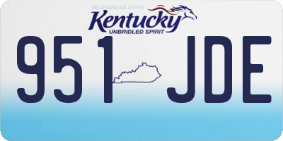 KY license plate 951JDE