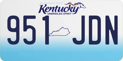 KY license plate 951JDN