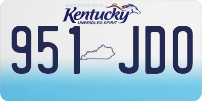 KY license plate 951JDO