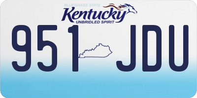 KY license plate 951JDU